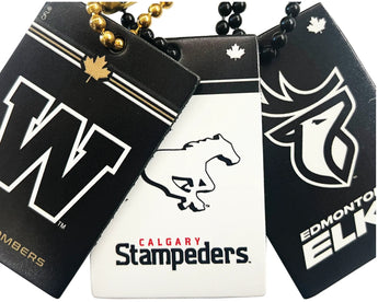 Canadian Football League leather bag tags