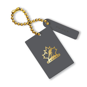 Hockey Canada Rectangle Bag Tag - Grey/Gold