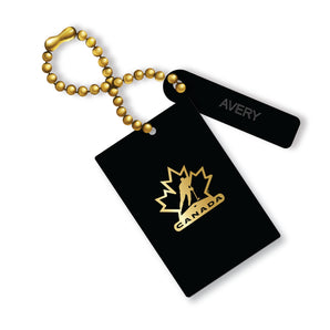 Hockey Canada Rectangle Bag Tag - Black/Gold