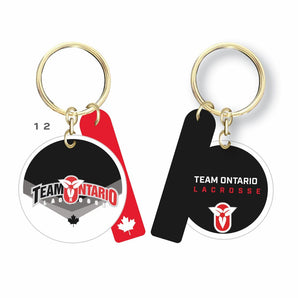 Ontario Lacrosse Round Keychain - White Trillium