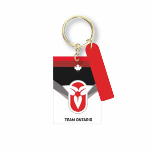 Ontario Lacrosse Rectangle Keychain - White Trillium