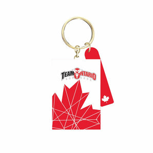 Ontario Lacrosse Rectangle Keychain - Maple Leaf