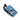 Light blue leather luggage tag flipped open with Toronto Argonauts logo 